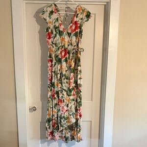 Elegant Floral High-Low Dress